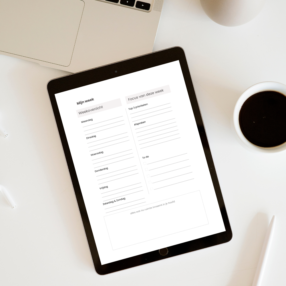 Rust in je hoofd - digitale planner